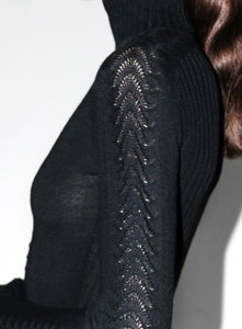 Novanne Jhons - Dabria fine knit organic wool sweater - detail